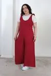 RENKTE BÜYÜK BEDEN AYROBİN KIRMIZI TULUM