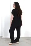 RENKTE BÜYÜK BEDEN SİYAH İKİLİ TAKIM