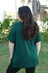 RENKTE ÖZEL ÜRETİM BÜYÜK BEDEN ZÜMRÜT BASİC T-SHİRT
