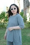RENKTE ÖZEL ÜRETİM  DİRSEK KOL PAMUKLU GRİ TAKIM