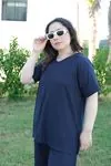 RENKTE ÖZEL ÜRETİM V YAKA KISA KOL LACİVERT TAKIM