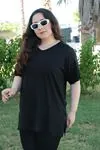 RENKTE ÖZEL ÜRETİM BÜYÜK BEDEN SİYAH BASİC T-SHİRT
