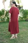 RENKTE ÖZEL ÜRETİM BATTAL PAMUKLU BORDO ESNEK KAŞKORSE ELBİSE