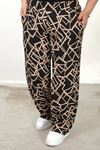 RENKTE BÜYÜK BEDEN CEPLİ BELİ LASTİKLİ  BOL PAÇA PANTALON