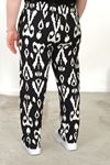 RENKTE BÜYÜK BEDEN CEPLİ BELİ LASTİKLİ BOL PAÇA PANTALON
