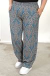 RENKTE BÜYÜK BEDEN CEPLİ BELİ LASTİKLİ BOL PAÇA PANTALON