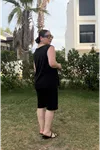 RENKTE ÖZEL ÜRETİM YAKA DETAYLI KAŞKORSE ŞORTLU SİYAH TAKIM