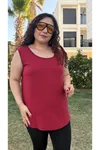RENKTE ÖZEL ÜRETİM BÜYÜK BEDEN BORDO KALIN ASKILI ATLET