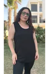 RENKTE ÖZEL ÜRETİM BÜYÜK BEDEN SİYAH KALIN ASKILI ATLET